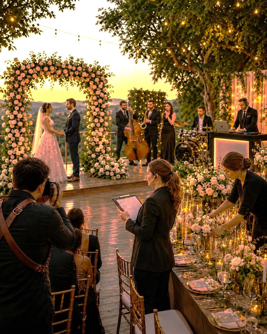 Fornecedores de casamento reunidos em um retrato profissional